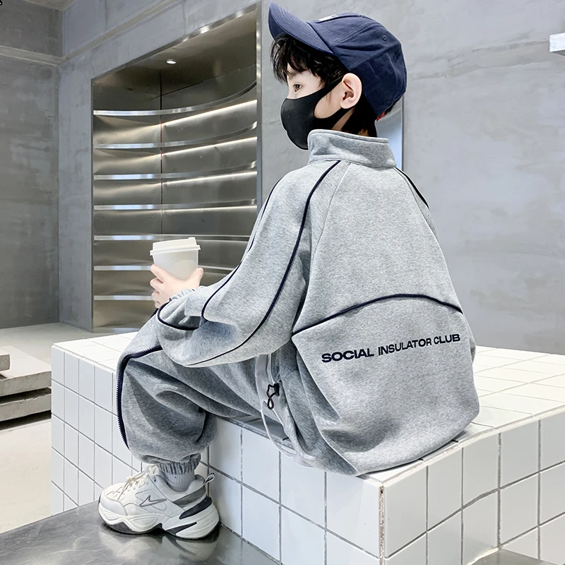 男童套装儿童秋装2025新款中大童春秋款男孩帅气休闲两件套炸街潮