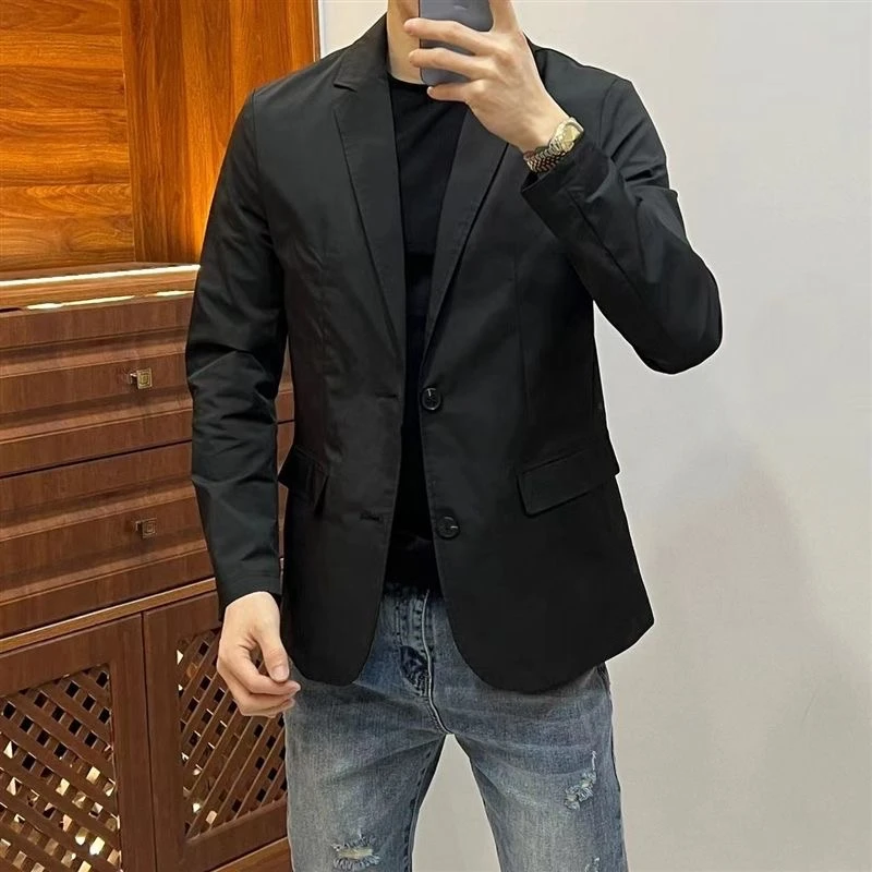2023男士春秋新款潮流百搭商务休闲高端轻奢商务薄款西服上衣外套
