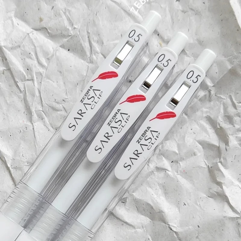 日本ZEBRA斑马中性笔限定款红色羽毛JJ99按动水笔学生用简约