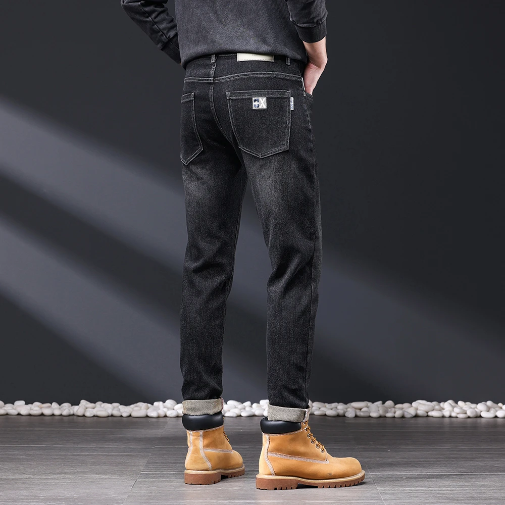 【轻奢刺绣裤子】821春季新款水洗刺绣男牛仔裤子百搭直筒男士裤子