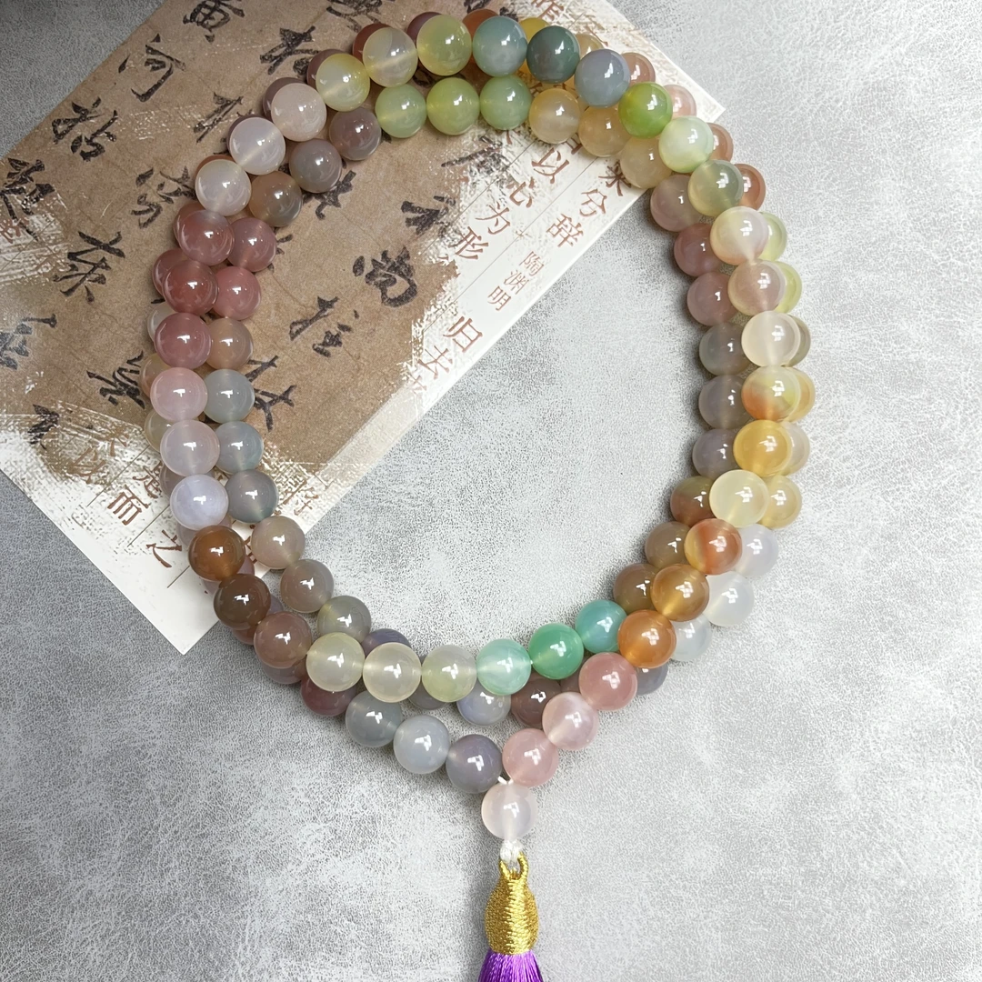 民国时期 原矿五彩玛瑙 脖挂YZ0318［燕赵造物司］