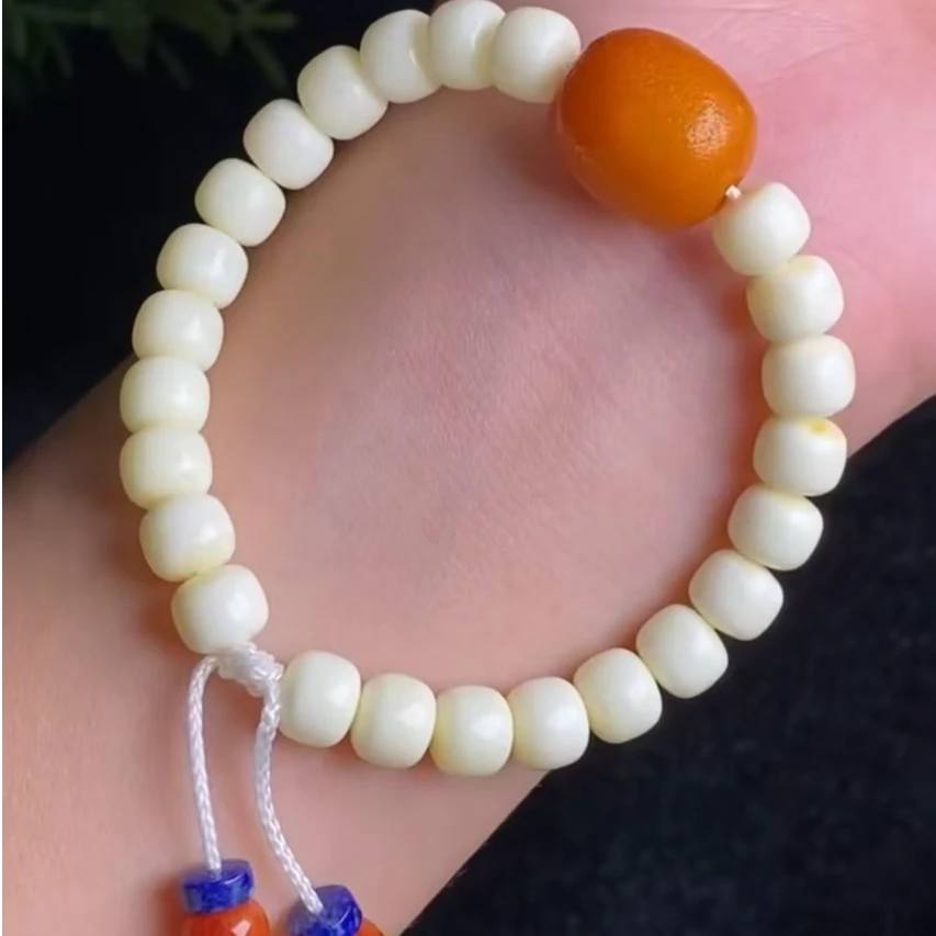 民国时期 蜜蜡 手串 小桶珠 枣核佛头 YZ0500 [燕赵造物司]