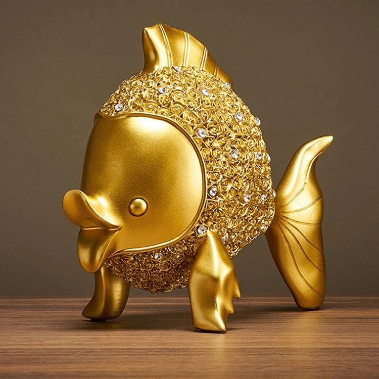 鱼摆件金鱼接吻鱼新款家居饰品摆件客厅摆件年年有余酒柜玄关