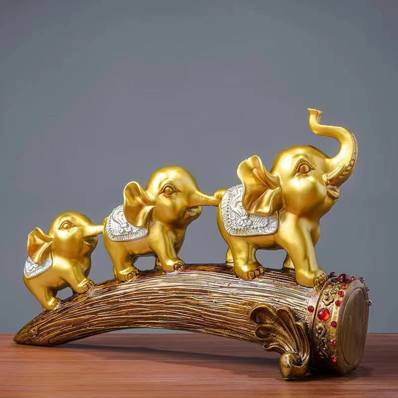 新中式大象摆件客厅酒柜电视柜创意玄关家居装饰品茶几办公室桌面