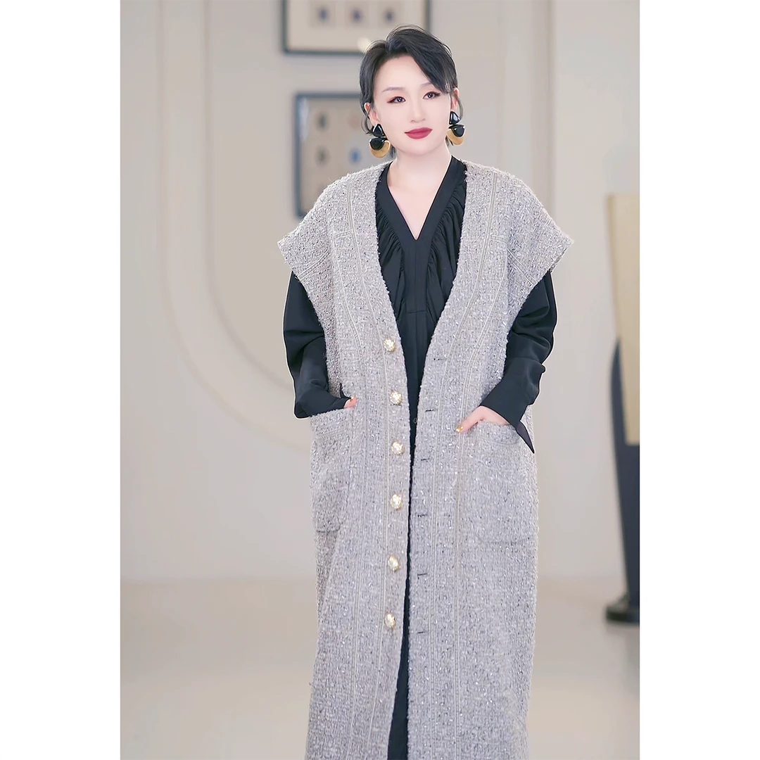 经典香风 高级粗花呢马甲小香风外套