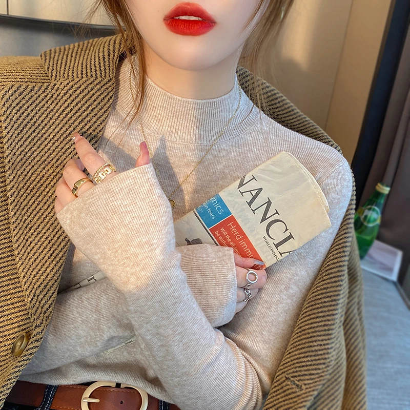 深惠南针织衫女半高领打底衫内搭秋冬洋气毛衣2024年新款高级感早