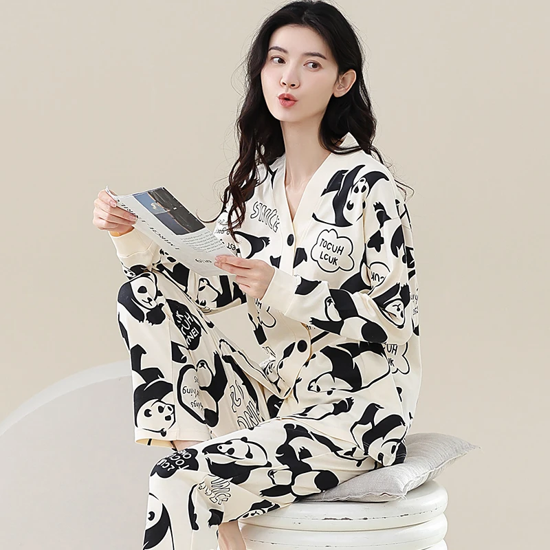 睡衣春秋款2023新款纯棉布料全棉日系和服大码长袖家居服女秋冬