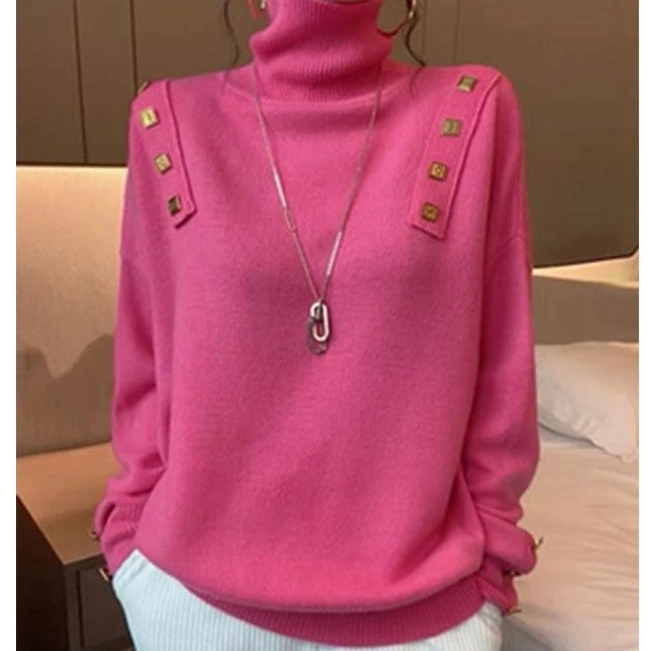 高领毛衣女秋冬2024新款洋气高端设计感小众打底衫显瘦外穿针织衫