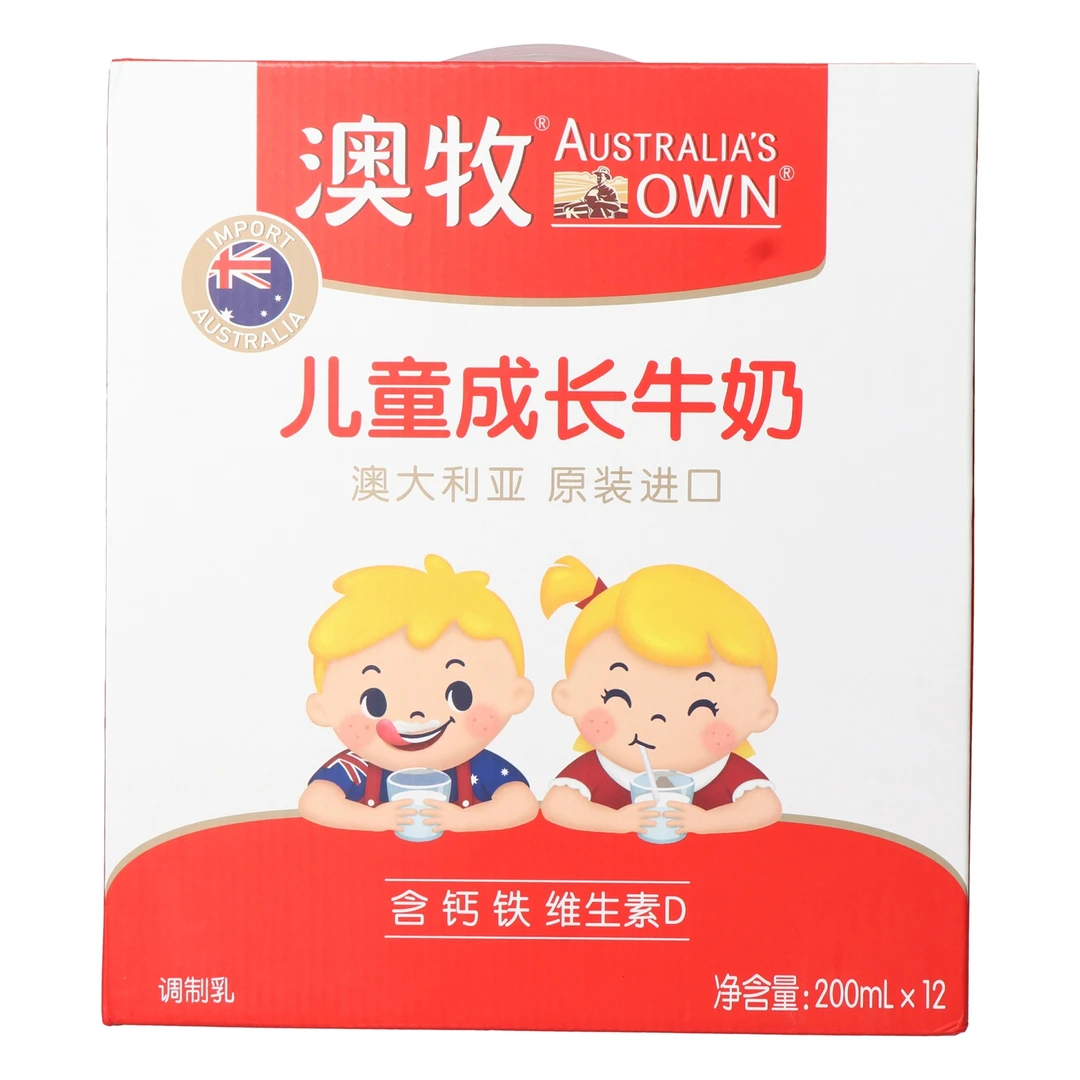 澳牧儿童成长牛奶2400ml(200ml*12盒)