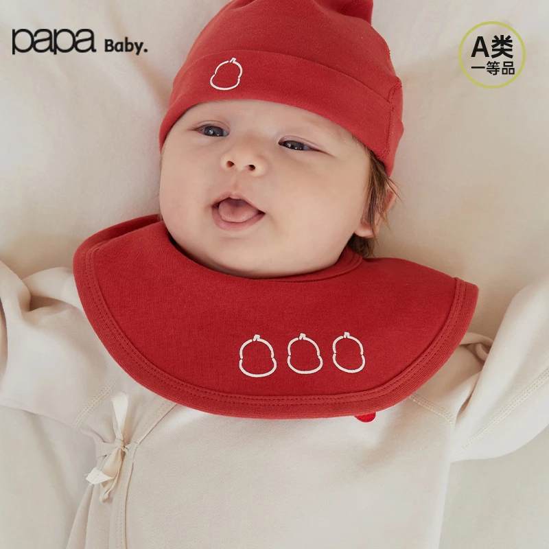 【fulu】papa爬爬秋冬季宝宝围嘴生婴儿口水巾吐奶防水
