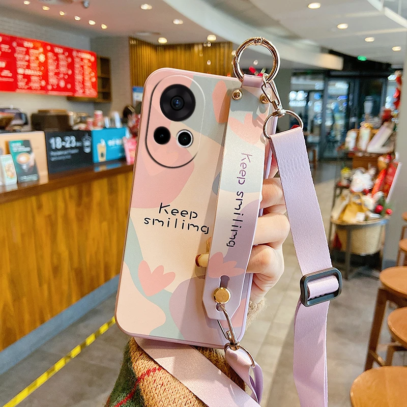 适用华为nova13手机壳13Pro新款软硅胶防摔腕带支架女斜跨挂脖绳