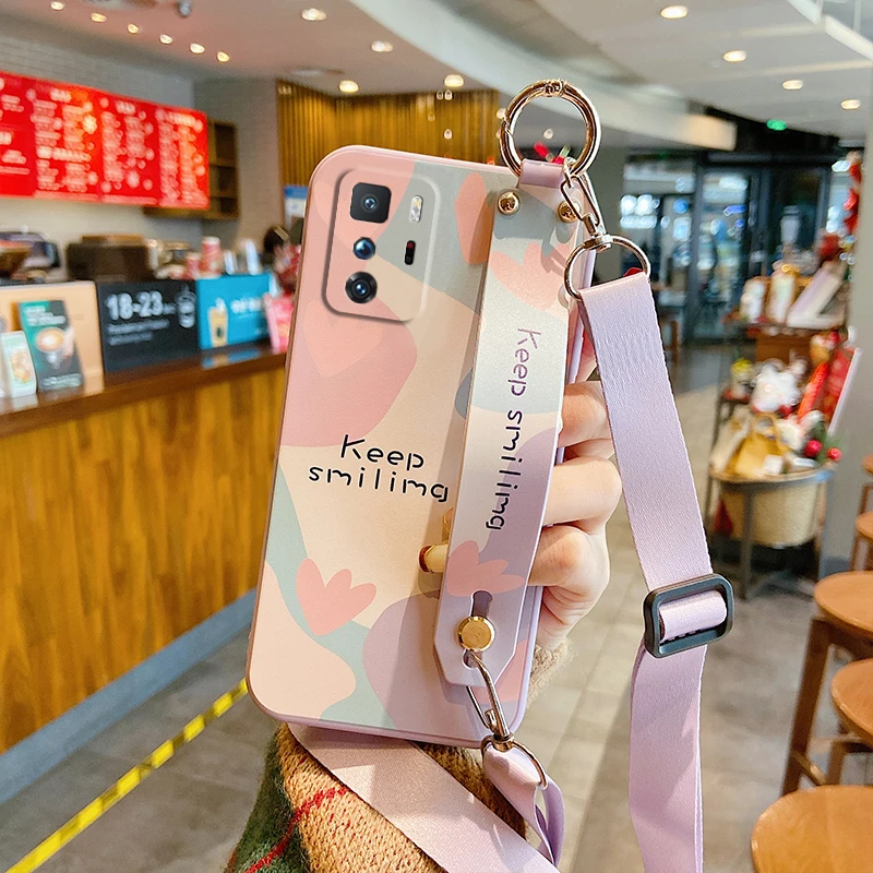 红米Note10Pro手机壳Note9软硅胶8防摔7腕带支架10A女斜跨挂脖绳