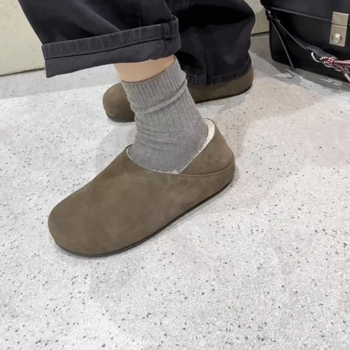 GershonBram“凌雪”系列 T*R极简包头加绒单鞋