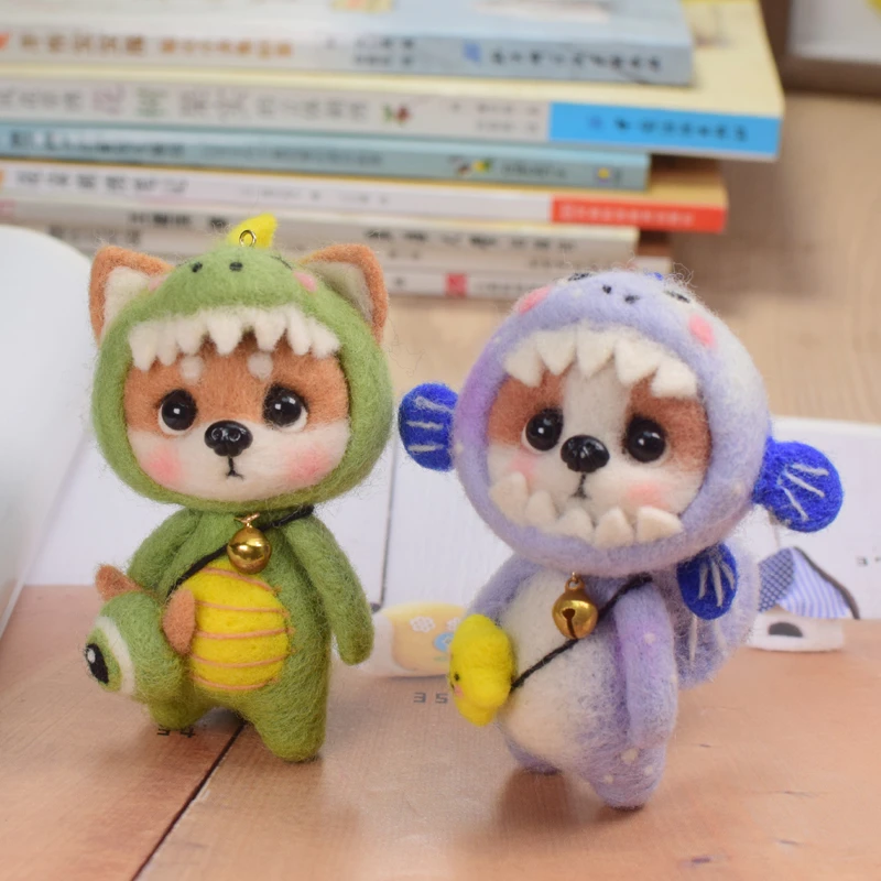 羊毛毡柴犬 哈士奇狗狗  戳戳乐手工制作DIY礼物 打发时间 材料包