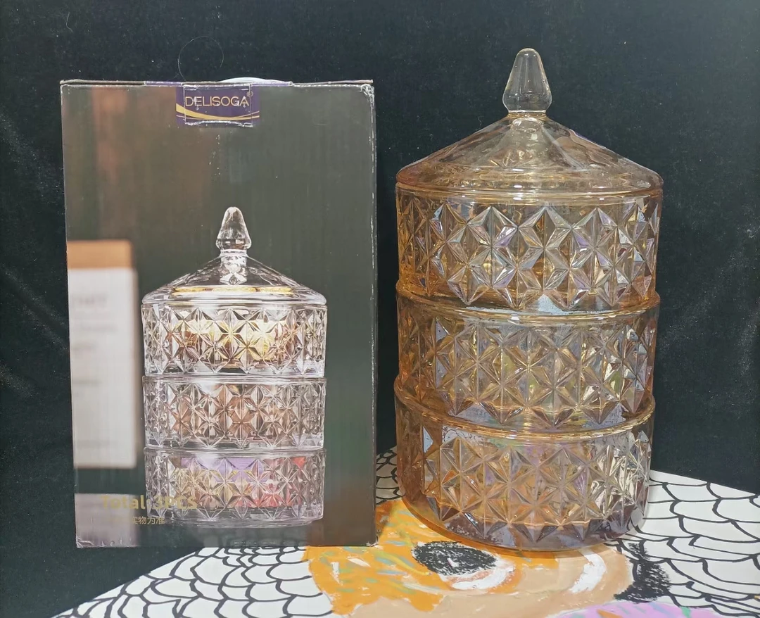 干果罐，玻璃糖果盒，时尚家用可爱