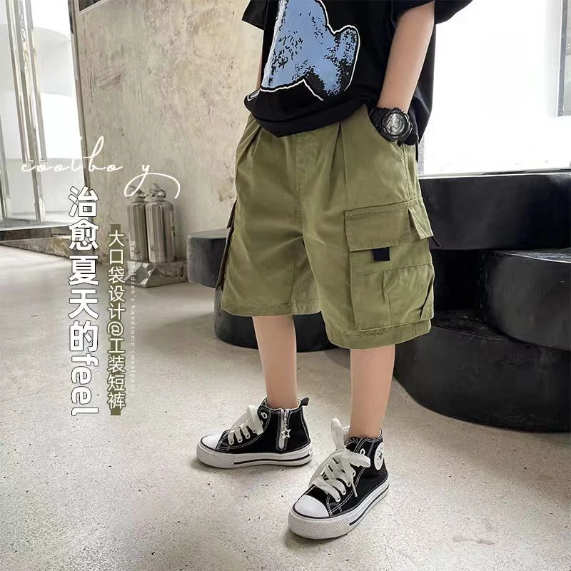（夏季囤货）夏装新款薄款短裤男童韩版休闲儿童中裤中大童装五分裤