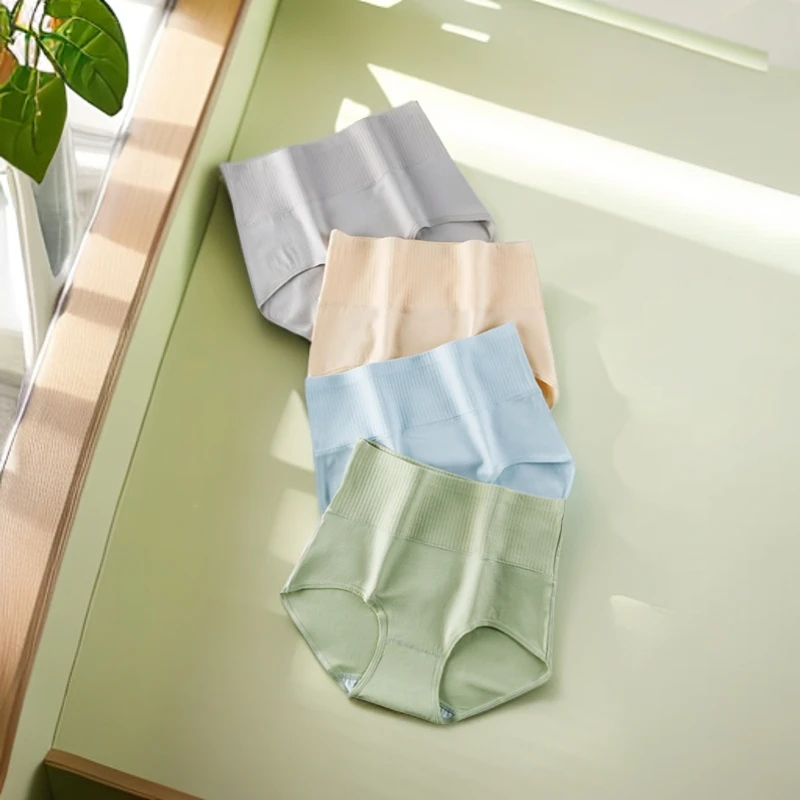 7A棉舒适透气女士内裤提臀亲肤高腰内裤女士贴身三角裤纯色薄款