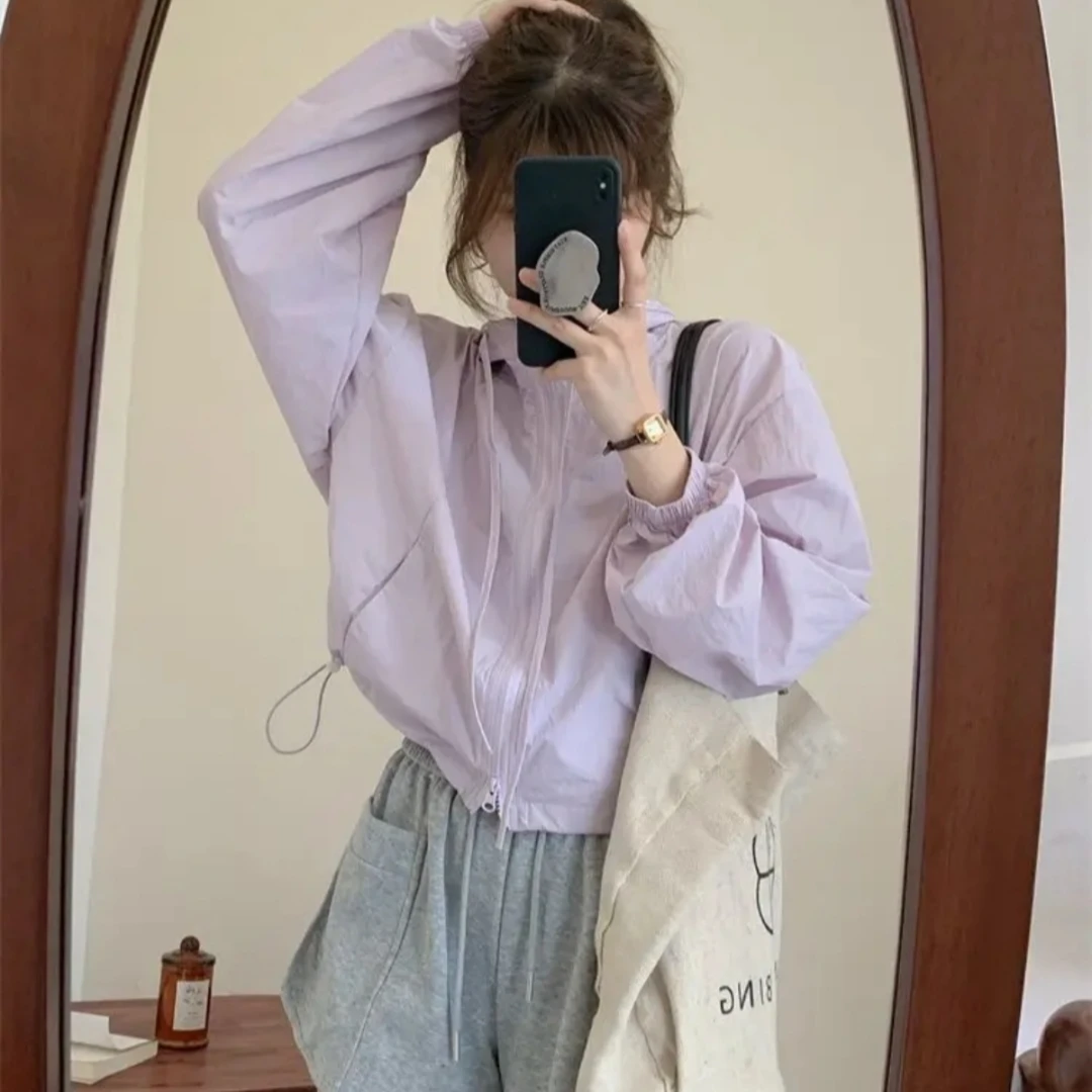 防晒衣女短款2025夏季新款韩版休闲时尚轻薄透气防晒服短外套女