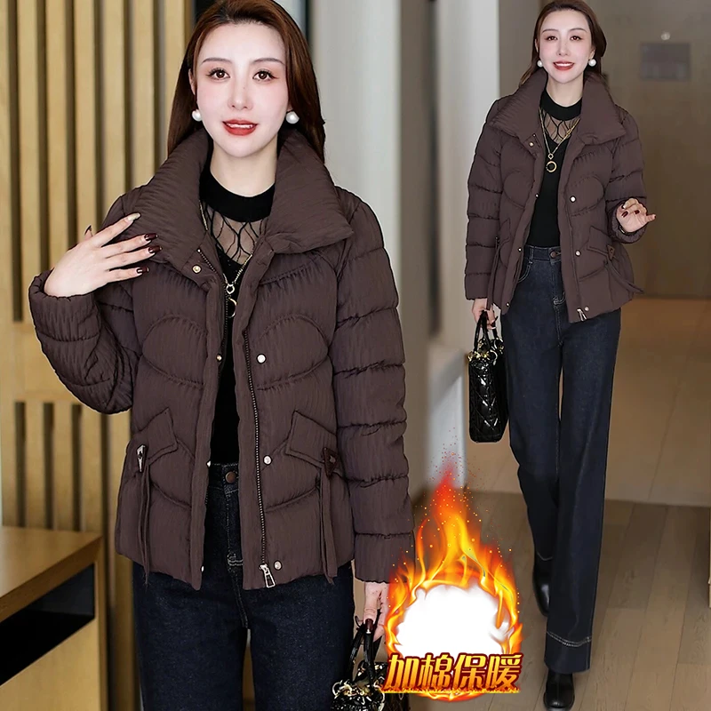 短款立领棉服女2025年冬季新款小个子洋气加厚保暖时尚棉衣外套潮