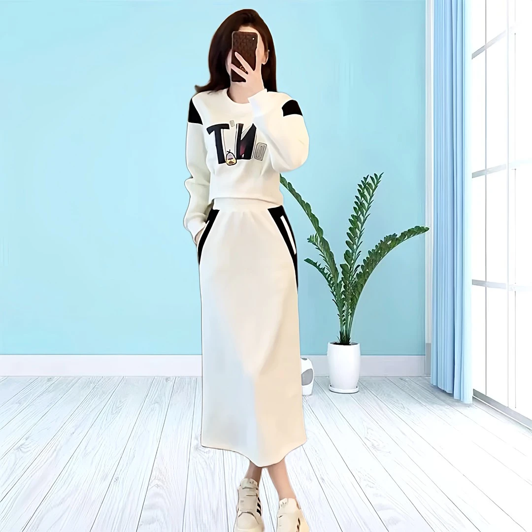 休闲时尚裙套装女2025春秋季新款气质显瘦卫衣半身裙运动服两件套