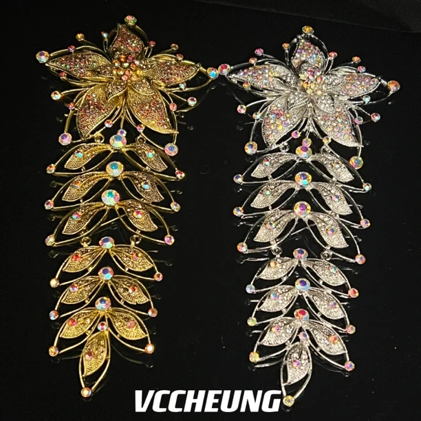 合金胸针 复古轻奢繁花长款密镶气质胸针大衣外套 XZ050