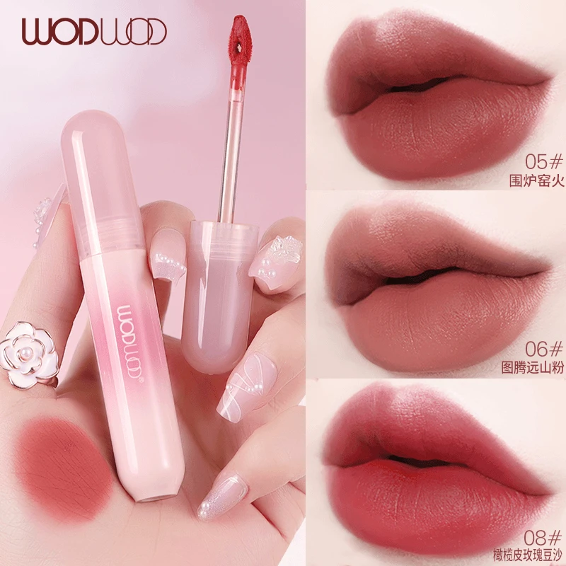 WODWOD柔雾粉感哑光唇釉 丝绒雾面防水不易沾杯