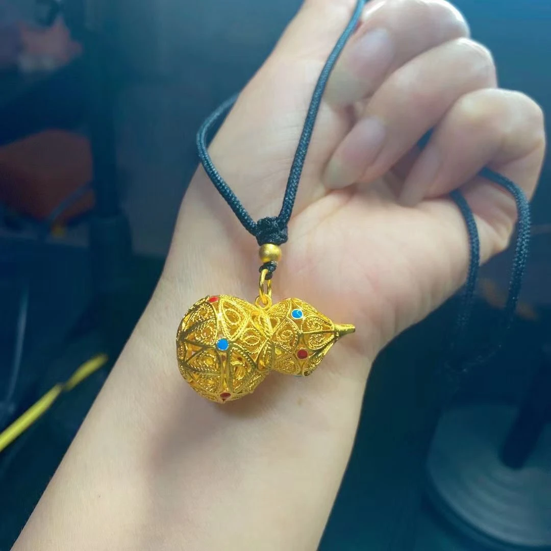 合金吊坠 国潮镂空小葫芦吊坠 时尚百搭