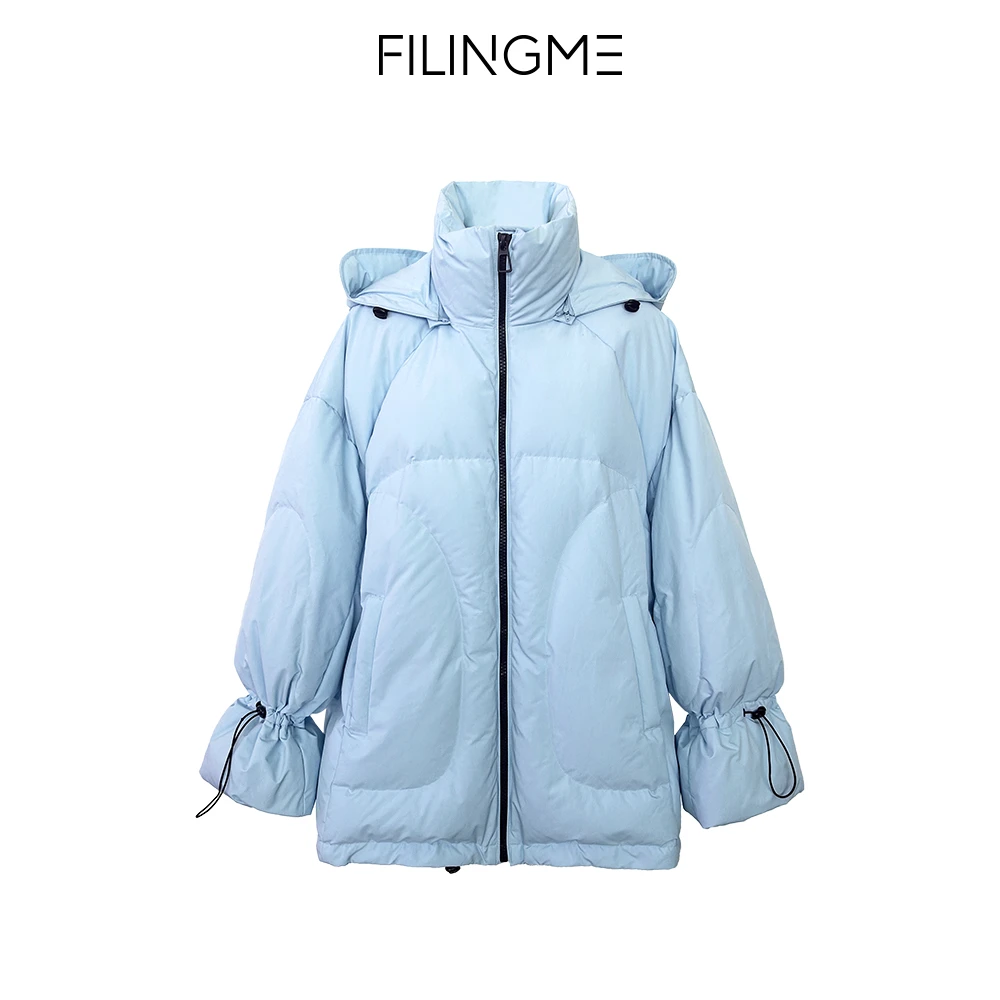 菲埃琳 FILINGME 冬季高领时尚连帽羽绒服 123
