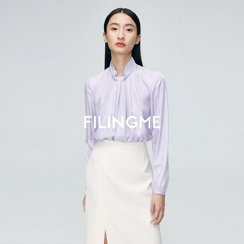 菲埃琳 FILINGME 纯色休闲醋酸衬衫 F23CS170/F23CS189/F23CS190