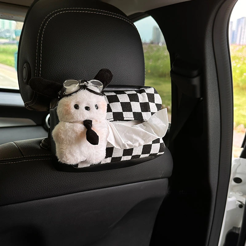 车载可爱搞怪狗狗汽车纸巾盒高级装饰男士新车礼物抽纸袋抽纸盒