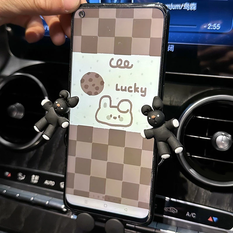 手机车载支架汽车导航专用可爱车女用固定出风口车上支撑架手机架