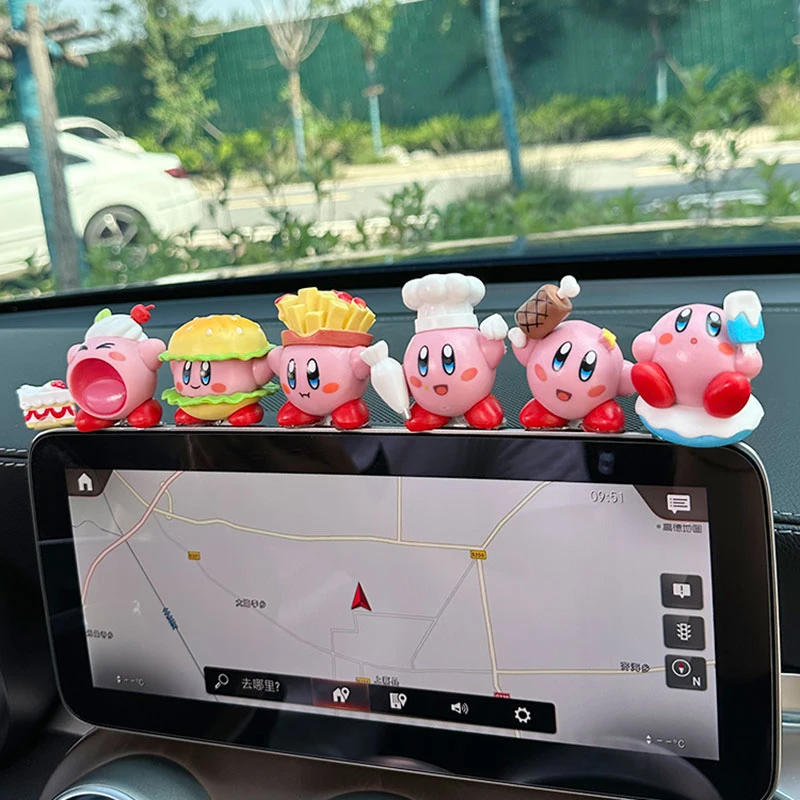 汽车显示器屏幕公仔车内饰品摆件可爱车饰星之卡比车载中控台装饰