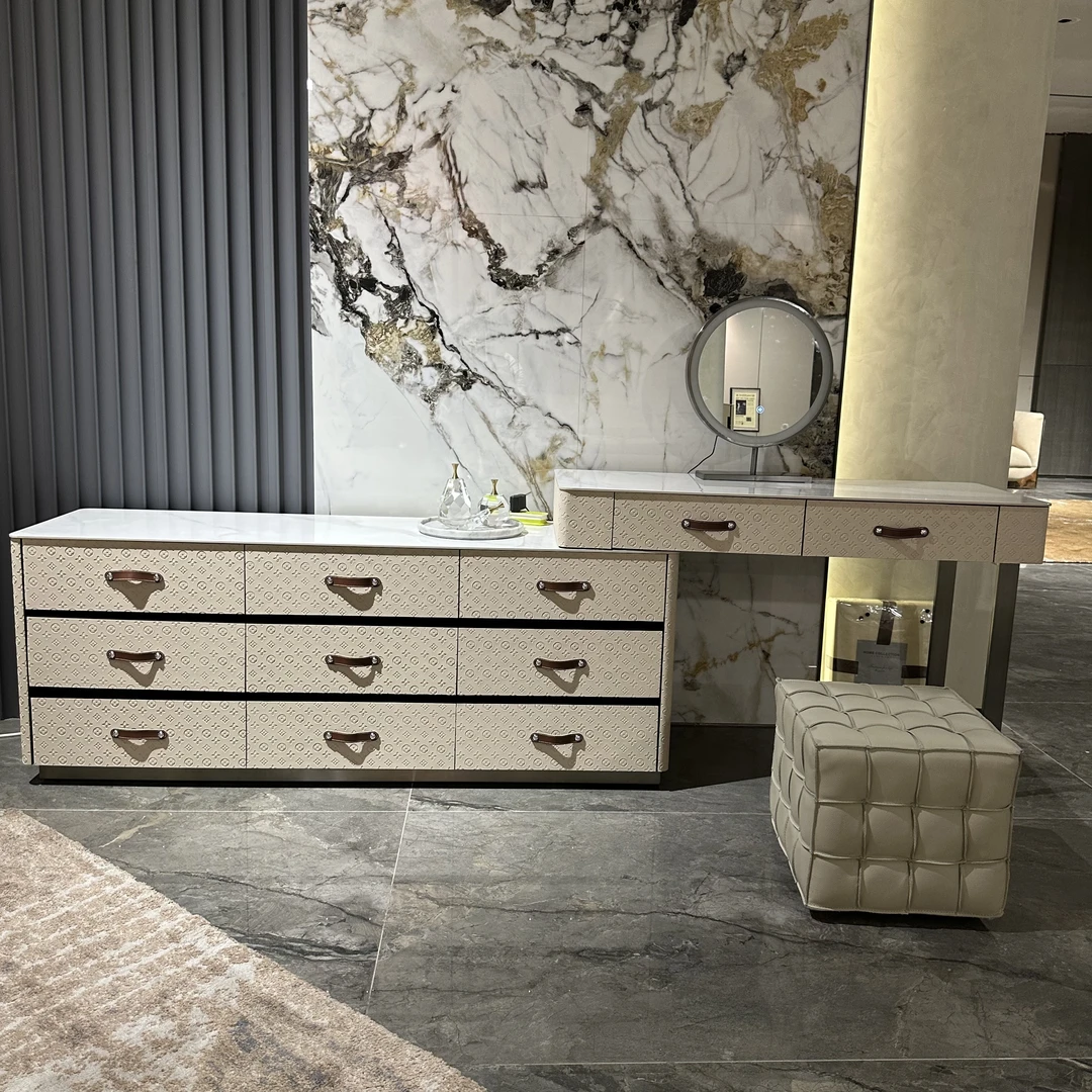 【梳妆台】四叶草压花梳妆台柜斗柜简约意式极简卧室