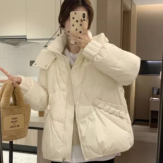 莱卡小镇/ 设计师款拼花短款羽绒服6147溯源好物