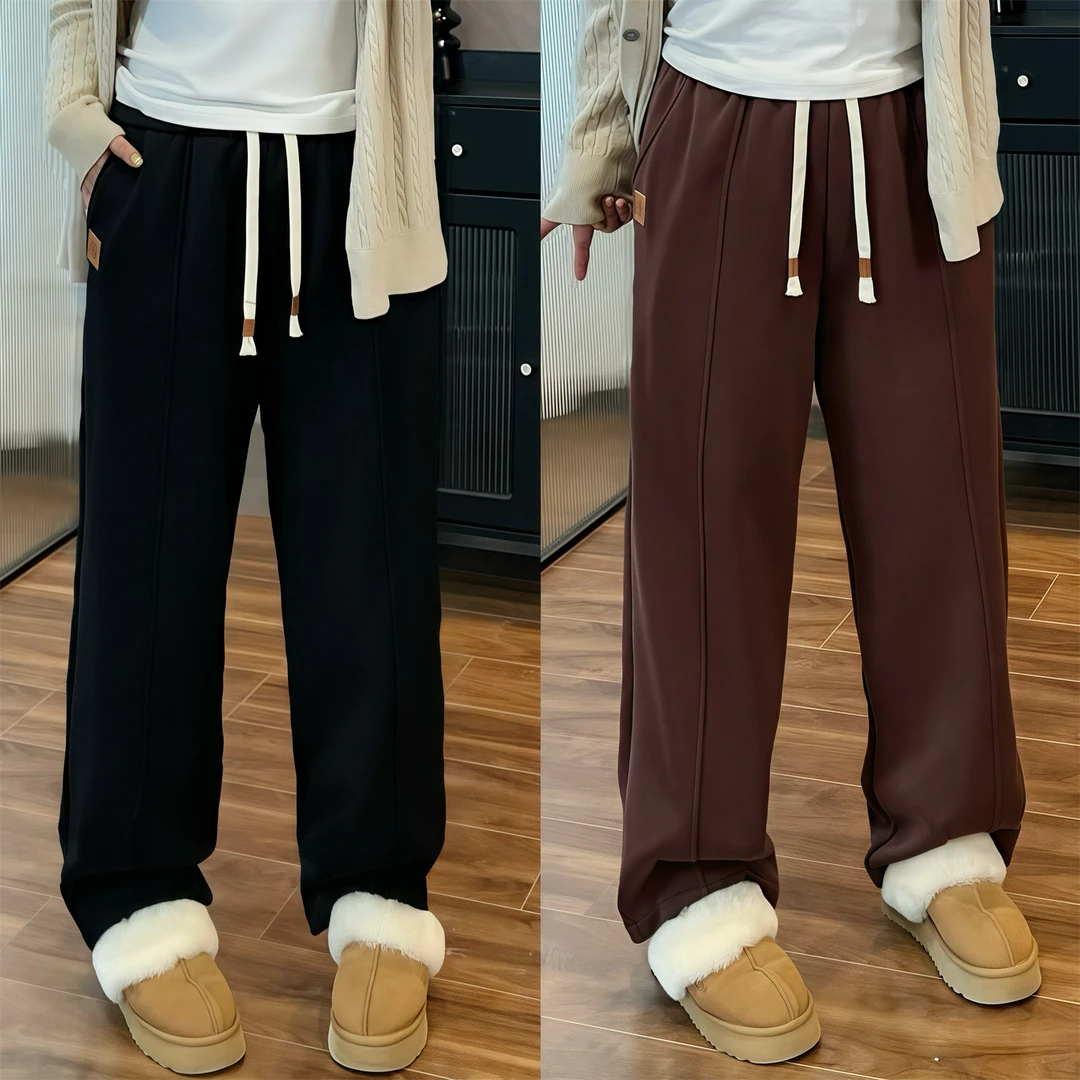 断码捡漏~中古山茶 / 简约设计感加绒宽松奶奶裤13084花契200斤