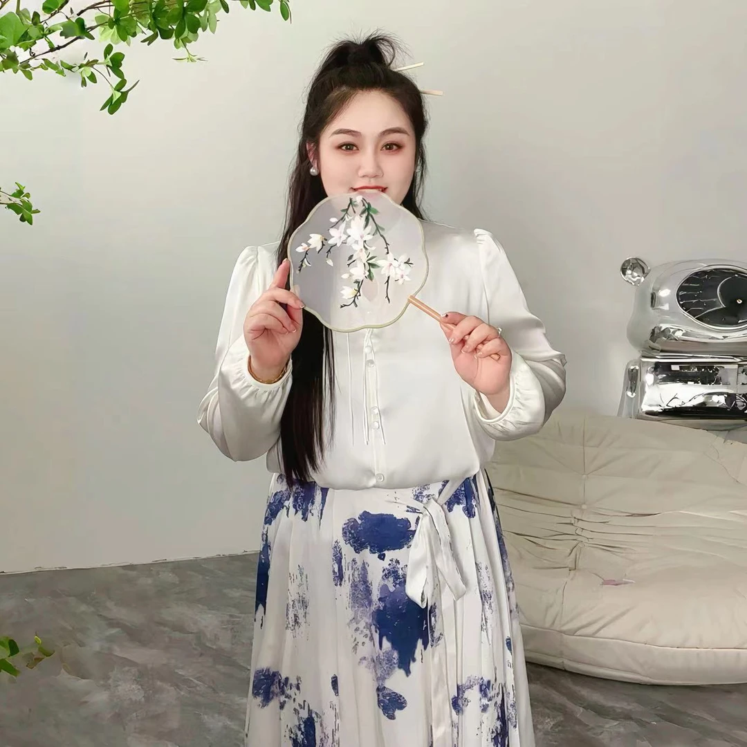 断码捡漏~【花契国风系列】椿山晓屺 / 水墨画马面裙套装8153花契