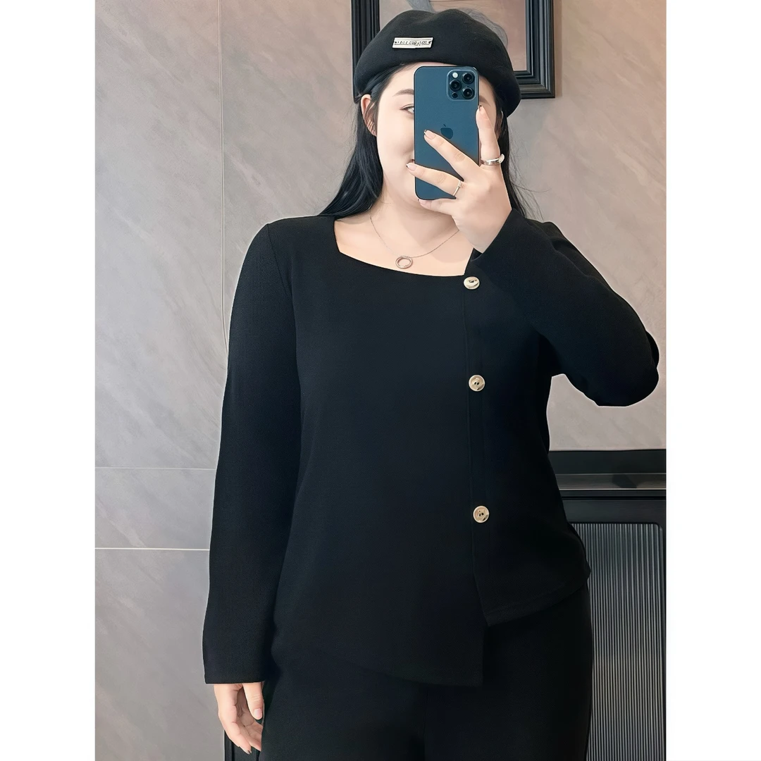 断码捡漏~曼哈林顿 / 设计款仿羊绒长袖小衫6787花契200斤胖mm