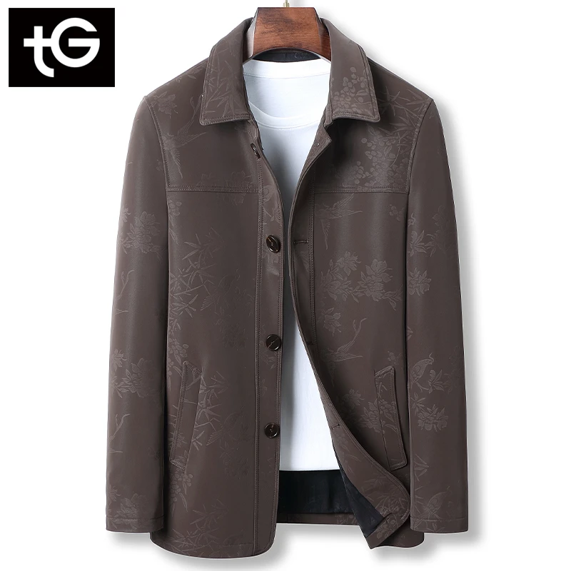 TG新款印花春秋款时尚翻领夹克外套男 25091