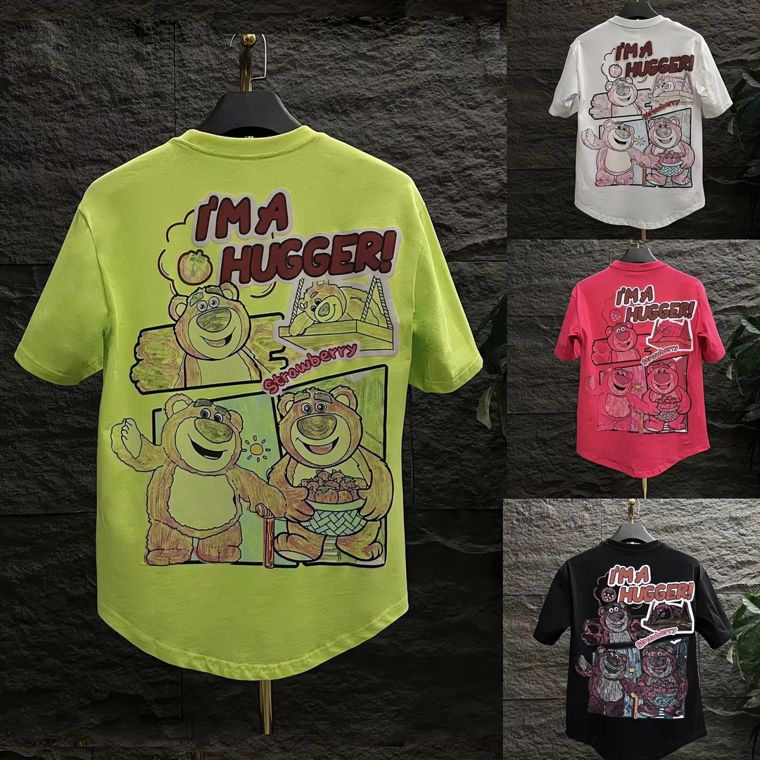 高档百搭时尚短袖T恤正常版型-7779款草莓熊