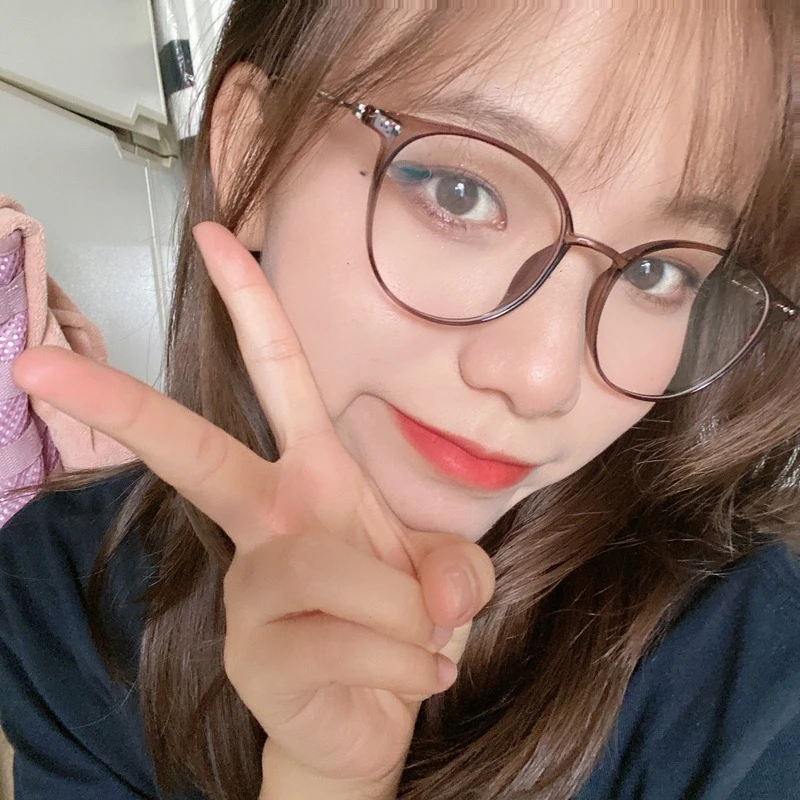 冷茶色平光眼镜框女超轻TR90防蓝光镜框男平光镜学生无度数眼镜