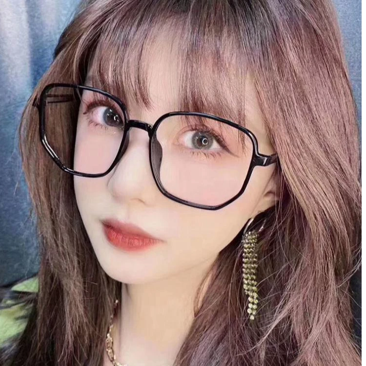 防蓝光眼镜女防风沙眼镜看手机防辐射无度数显瘦大框网红平光镜