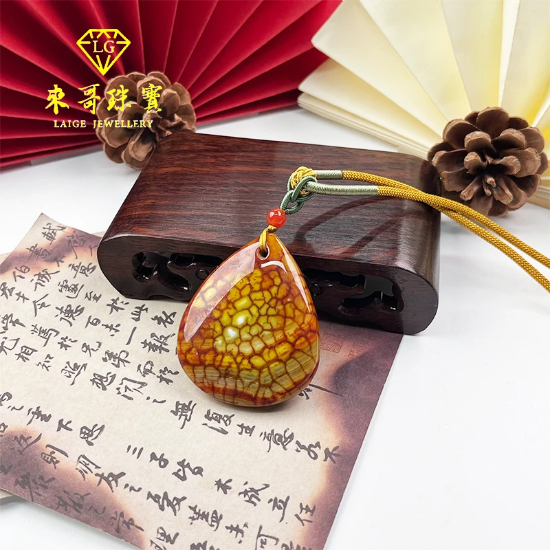 女神节福利【来哥严选】毕业级玄黄肉灵芝水滴吊坠老坑料多样性发