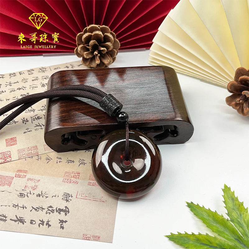 女神节福利【来哥严选】血药珀时尚紫杉醇平安扣百搭吊坠
