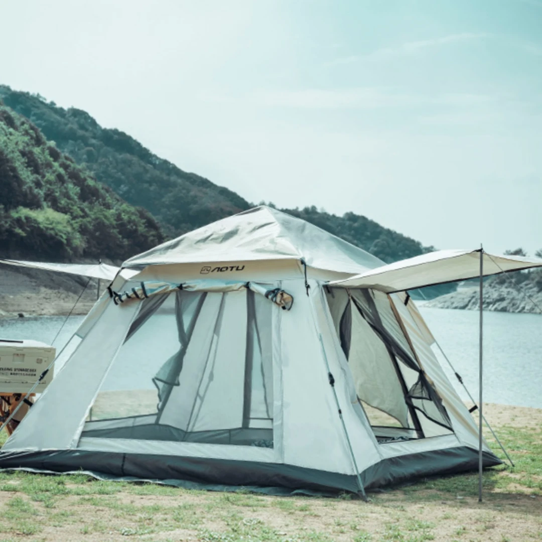 aotu公园帐篷户外便携式折叠自动帐篷野外露营帐篷加厚防雨儿帐篷