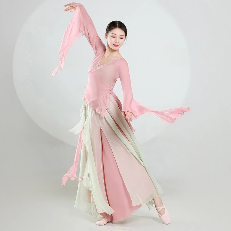 舞蹈服新款飘逸跳舞超仙练功服仙气高档中国风服装全套女款纱衣