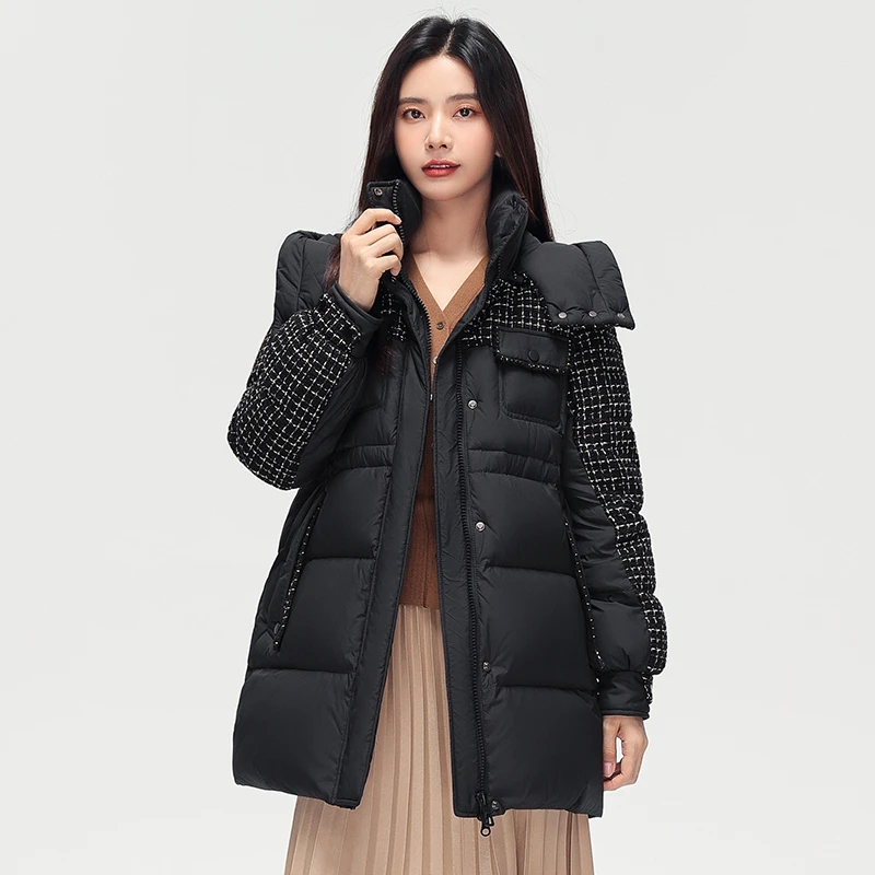 V/雅鹿羽绒服女款8603冬季时尚保暖休闲加厚宽松简约外套纯色