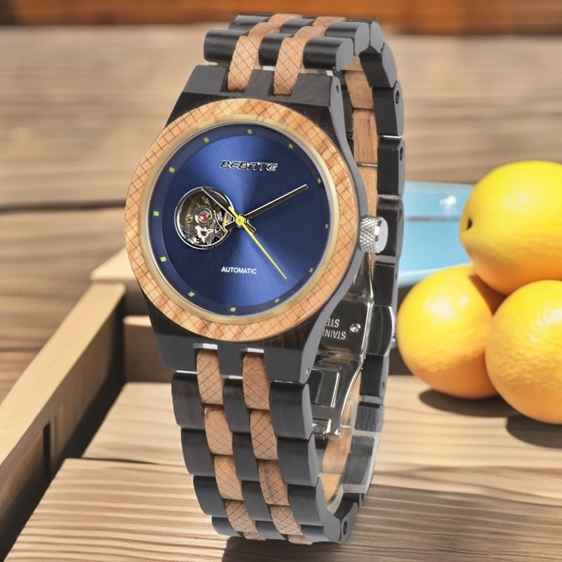 男士檀木手表经典机械机芯时尚男生潮流木制腕表直播专用