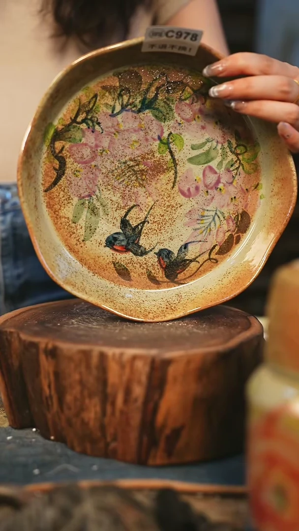 【闪购商品】瓷片手工手绘,高温釉下彩