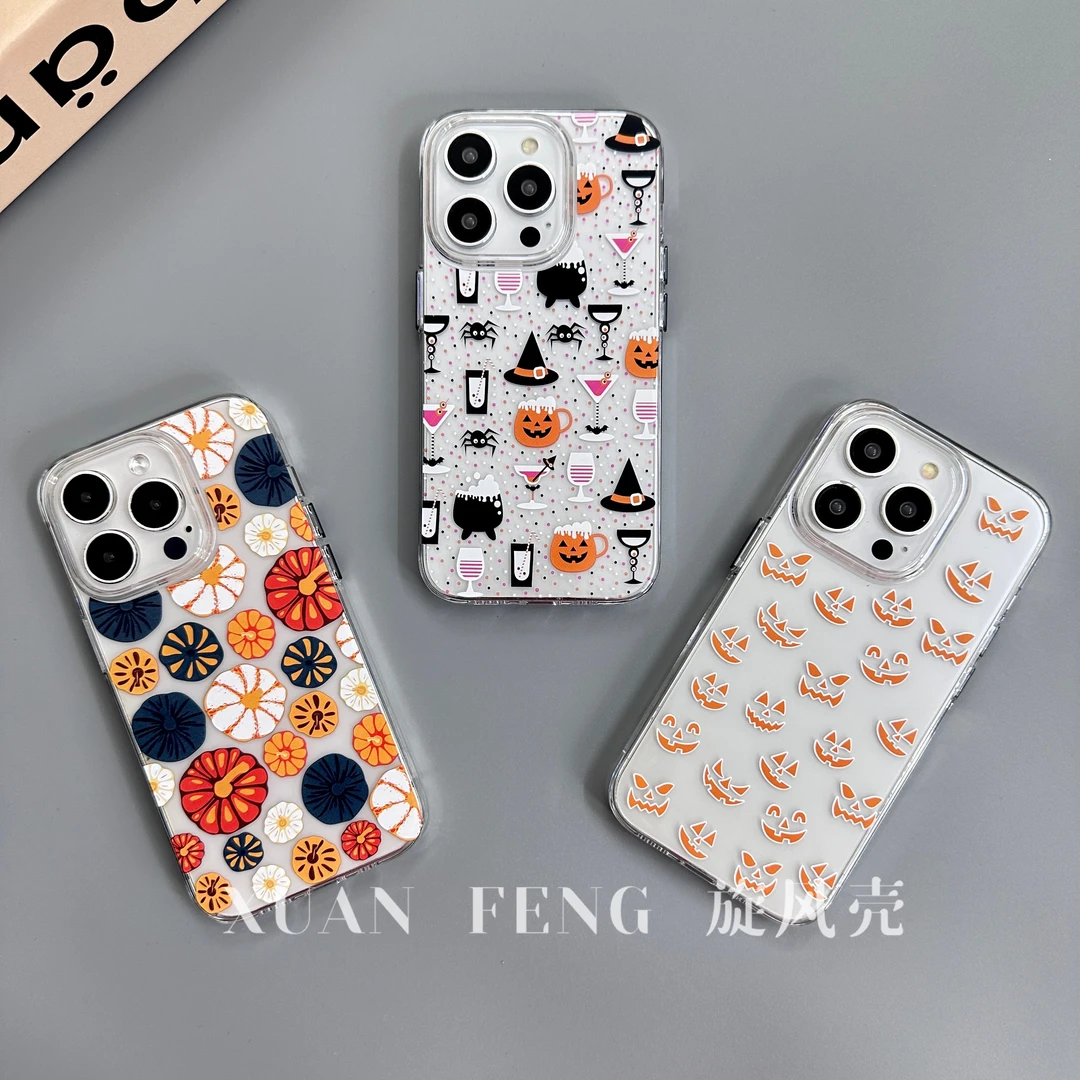 透明硬壳南瓜适用于苹果15promax/14promax/15小众创意防摔手机壳