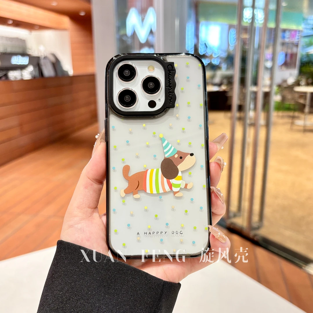 原创新品亚克力腊肠狗适用于苹果15promax14pro/13pro防摔手机壳